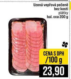 Uzená vepřová pečeně bez kosti plátky bal. cca 200 g 100g