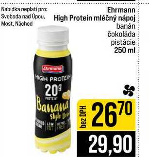 Ehrmann High Protein mléčný nápoj banán čokoláda pistácie 250 ml