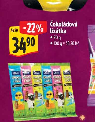 Čokoládová lízátka 90g