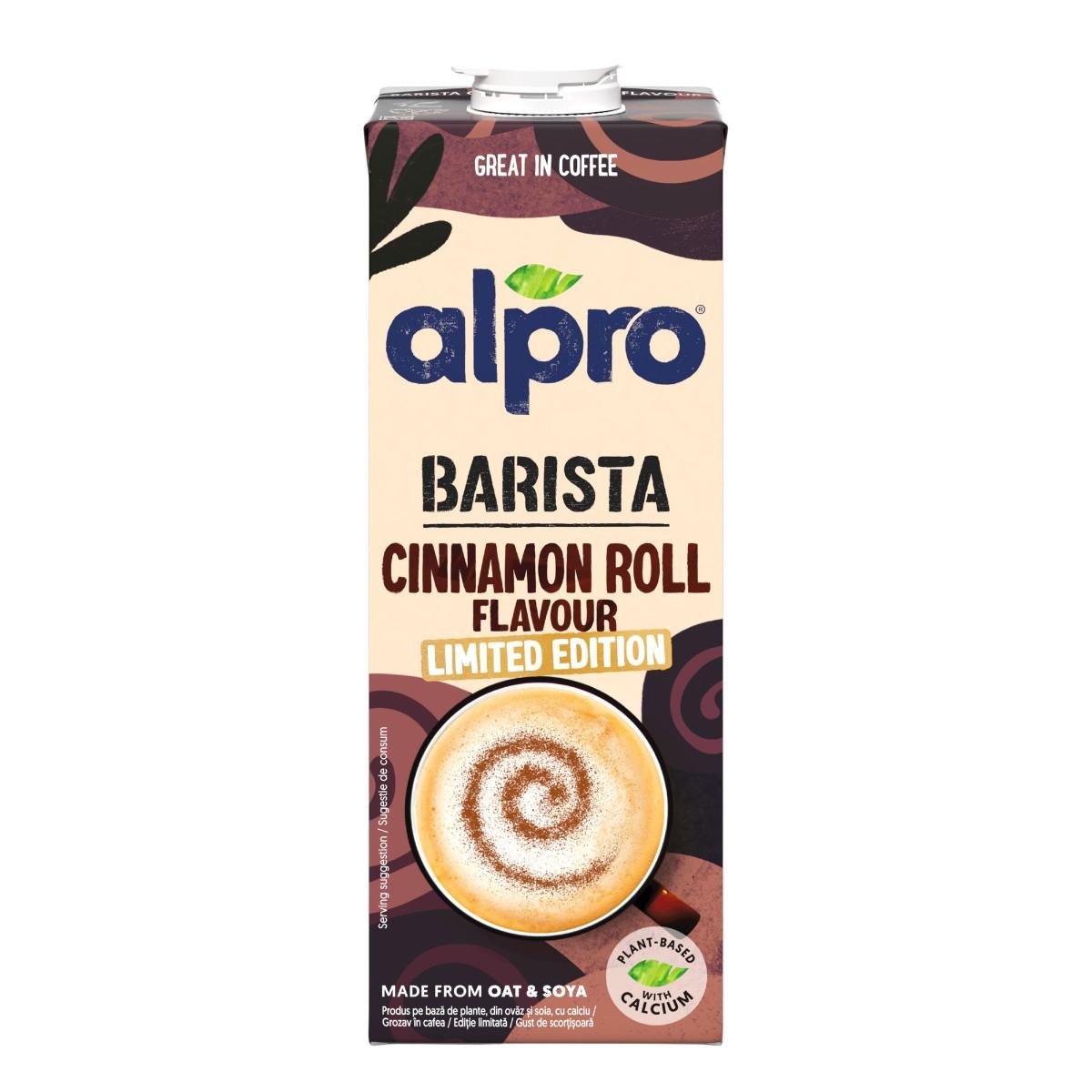 Alpro Barista Ovesno-sójový nápoj s příchutí skořicové rolky, 1 l