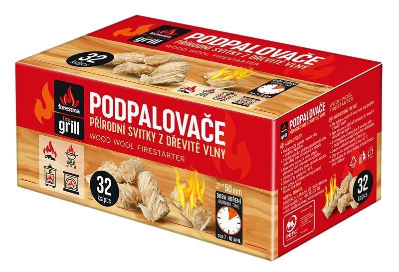 Podpalovač z dřevité vlny, 32 KS