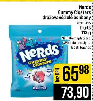 Nerds Gummy Clusters dražované želé bonbony berries fruits 113 g 