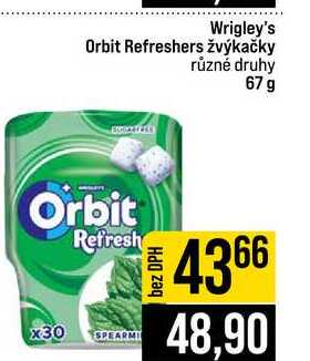 Wrigley's Orbit Refreshers žvýkačky různé druhy 67 g