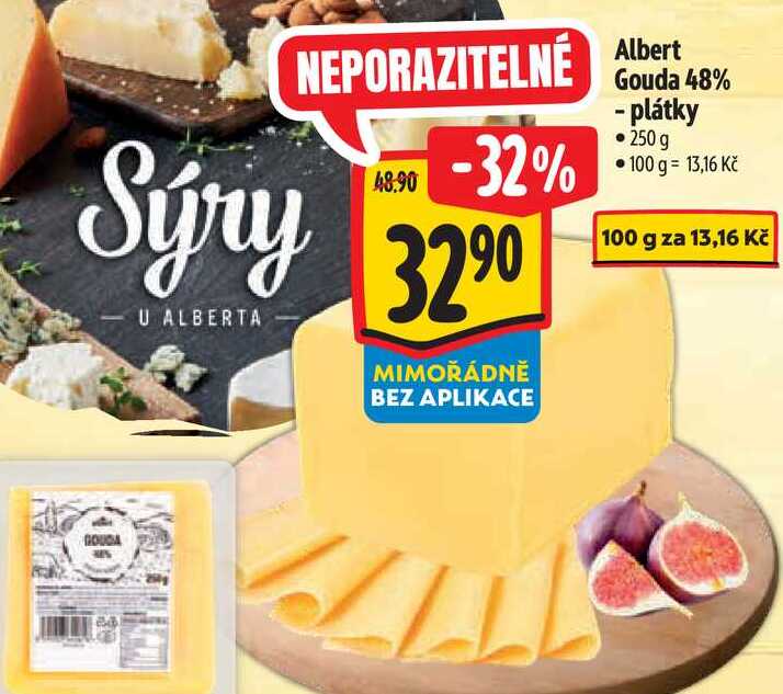  Albert Gouda 48% - plátky 250 g 