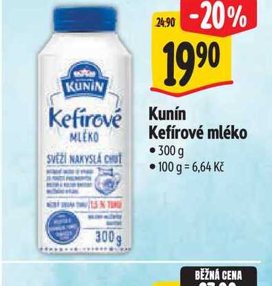 Kunin Kefírové mléko 300 g