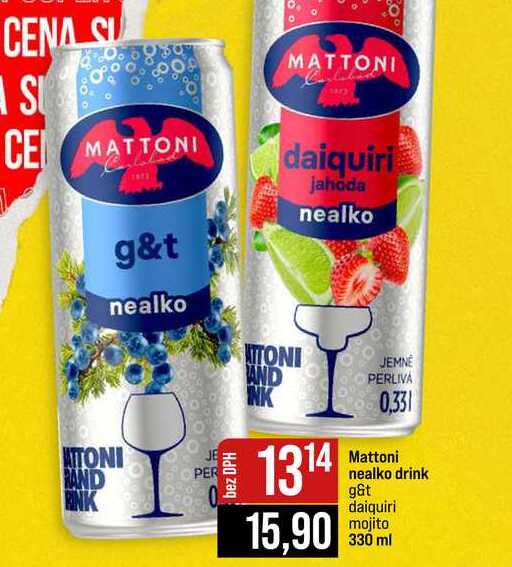 Mattoni nealko drink g&t daiquiri mojito 330 ml 