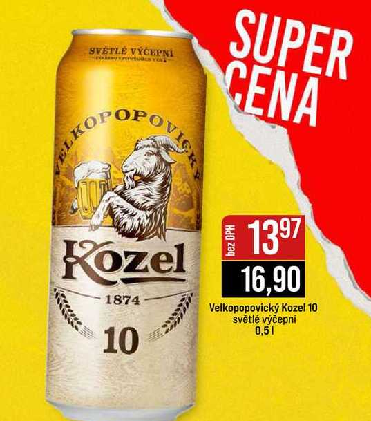 Velkopopovický Kozel 10 světlé výčepní 0,5l