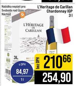 L'Heritage de Carillan Chardonnay IGP 3l