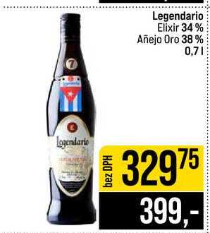 Legendario Elixir 34% Añejo Oro 38% 0,7l
