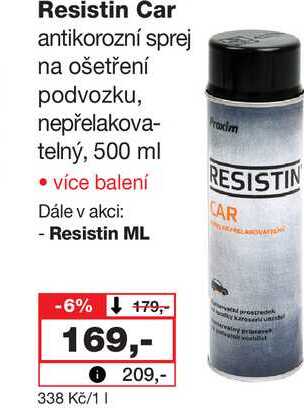 Resistin Car antikorozní sprej na ošetření podvozku, nepřelakovatelný, 500 ml