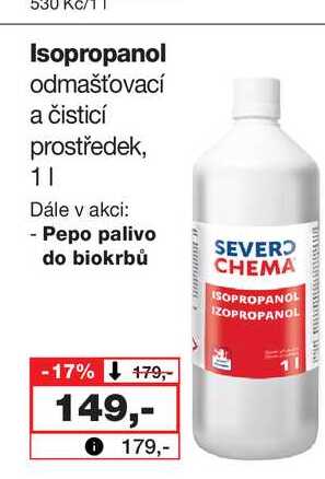 Isopropanol odmašťovací a čisticí prostředek, 1l