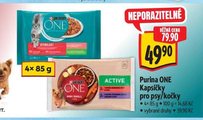  Purina ONE Kapsičky pro psy/kočky 4x85 g 