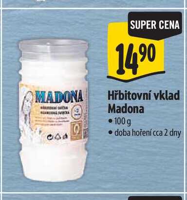   Hřbitovní vklad Madona 100g 