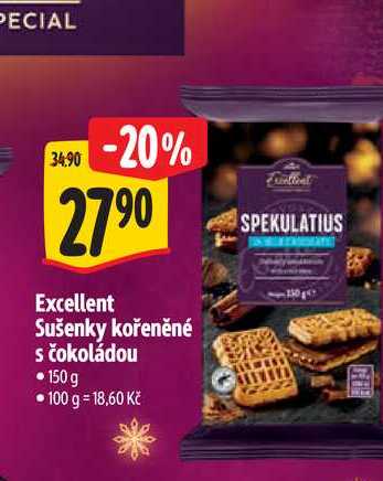   Excellent Sušenky kořeněné s čokoládou  150 g 