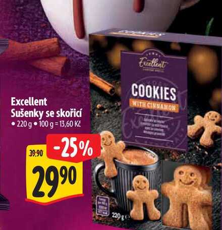 Excellent Sušenky se skořicí 220 g  