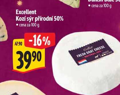 Excellent Kozí sýr přírodní 50% 100 g