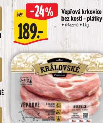 Vepřová krkovice bez kosti plátky 1kg