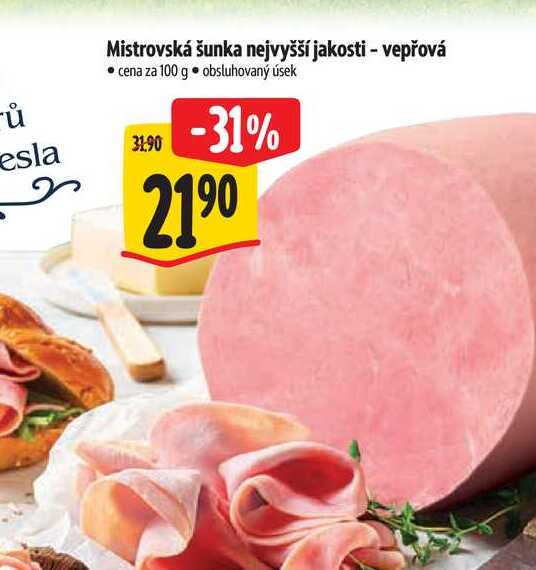  Mistrovská šunka nejvyšší jakosti - vepřová 100 g