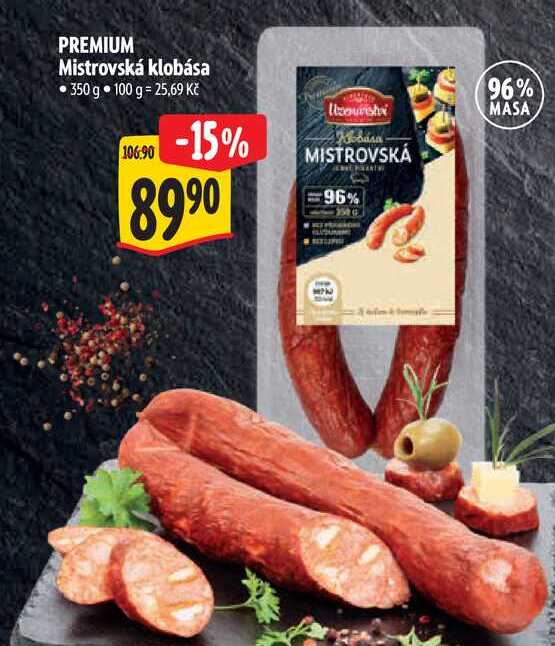 PREMIUM Mistrovská klobása 350 g 
