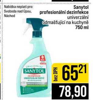 Sanytol profesionální dezinfekce univerzální odmašťující na kuchyně 750 ml