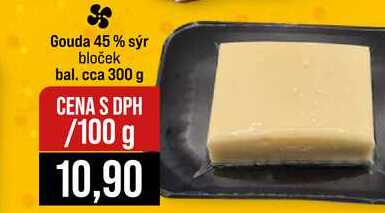 Gouda 45% sýr bloček bal. cca 300 g 100g