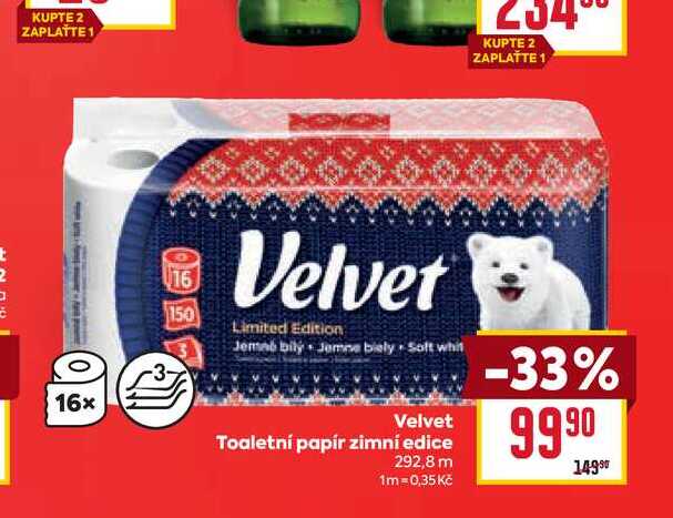 Velvet Toaletní papír zimní edice 292,8 m
