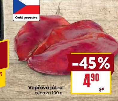 Vepřová játra cena za 100 g 