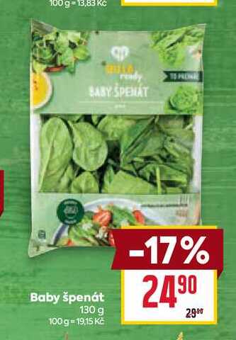 Baby špenát 130 g