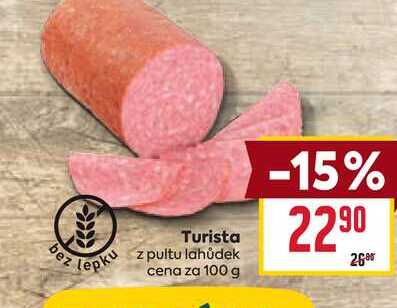 Turista lepku z pultu lahůdek cena za 100 g