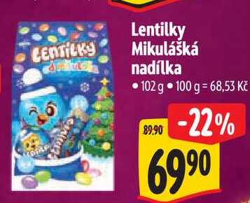 Lentilky Mikulášká nadílka, 102 g
