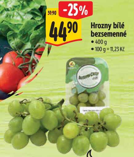 Hrozny bílé bezsemenné, 400 g