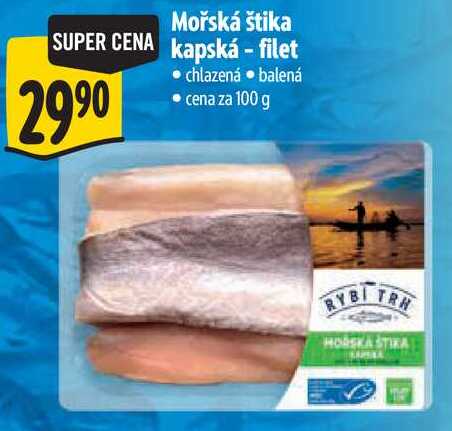 Mořská štika kapská - filet, cena za 100 g 