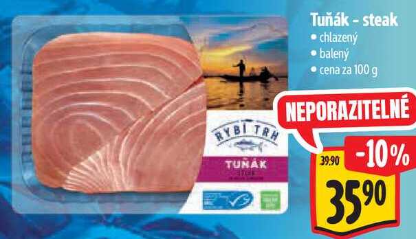 Tuňák - steak, cena za 100 g 
