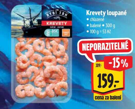 Krevety loupané, 300 g
