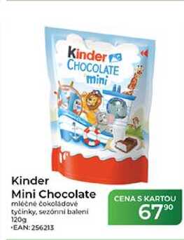 Kinder Mini Chocolate mléčné čokoládové tyčinky, sezónní baleni 120g