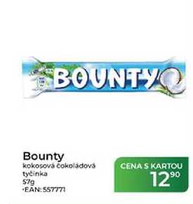 Bounty kokosová čokoládová tyčinka 57g   v akci