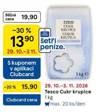 Tesco Cukr krupice, 1 kg