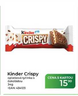 Kinder Crispy oplatková tyčinka s čokoládou 34 g  v akci