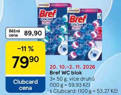 Bref WC blok, 3x 50 g, více druhů 