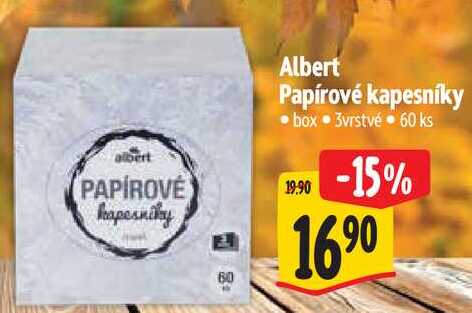 Albert Papírové kapesníky, 60 ks