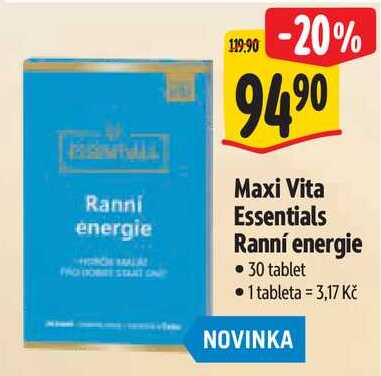 Maxi Vita Essentials Ranní energie, 30 tablet 