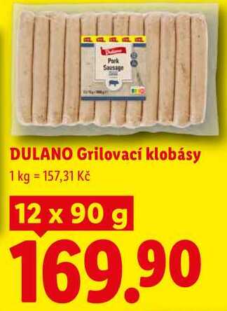DULANO Grilovací klobásy, 12x 90 g