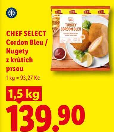 CHEF SELECT Cordon Bleu/Nugety z krůtích prsou, 1,5 kg
