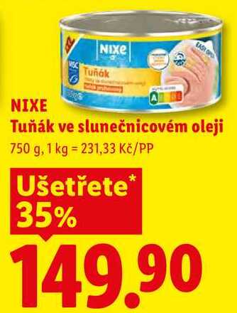 NIXE Tuñák Tuňák ve slunečnicovém oleji, 750 g
