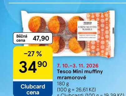 Tesco Mini muffiny mramorové, 180 g