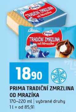 PRIMA TRADIČNÍ ZMRZLINA OD MRAZÍKA 170-220 ml vybrané druhy