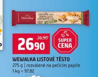WEWALKA LISTOVÉ TĚSTO 275 g rozválené na pečícím papíře