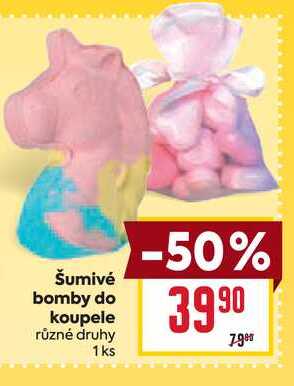 Šumivé bomby do koupele různé druhy 1ks