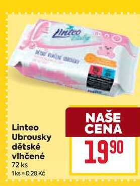 Linteo Ubrousky dětské vlhčené 72 ks