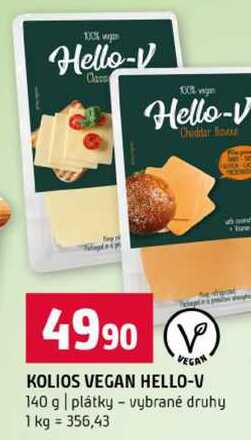 KOLIOS VEGAN HELLO-V 140 g plátky vybrané druhy